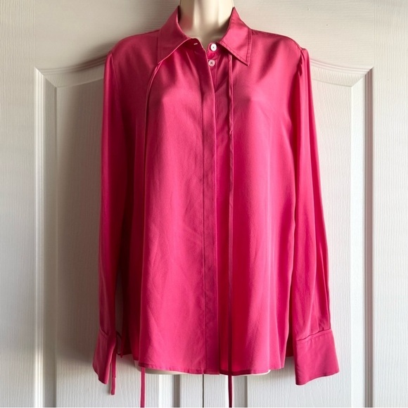 Jason Wu Silk Tie Cuff Button Down Shirt - Picture 1 of 9